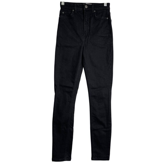 Reformation‎ High Rise Straight Leg Jeans Womens 24 Black Stretch - Picture 1 of 11